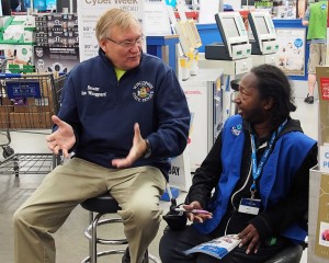 Mike speaks to Sen. Wanggaard at Sam's Club, Kenosha