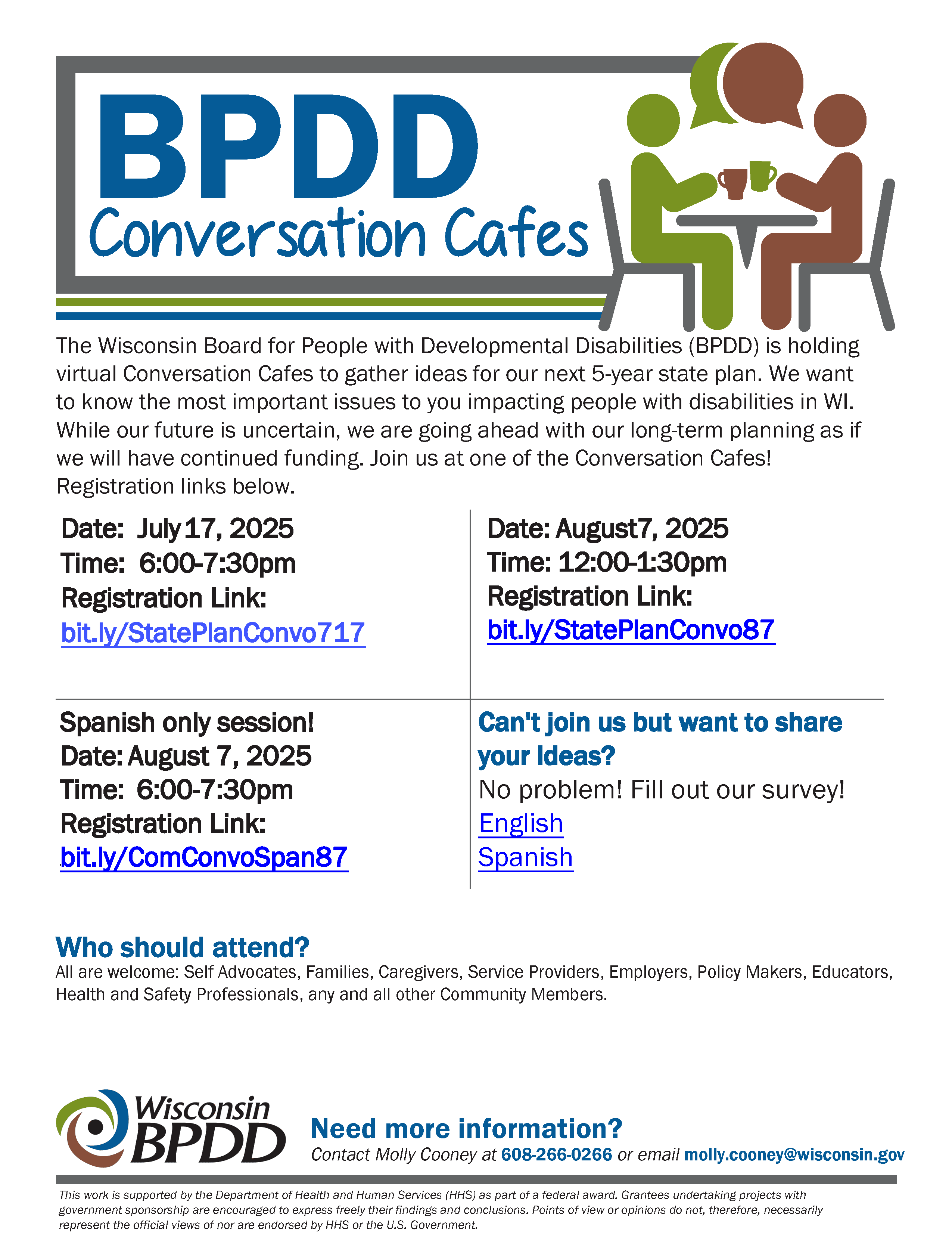 BPDD State Plan Listening Sessions