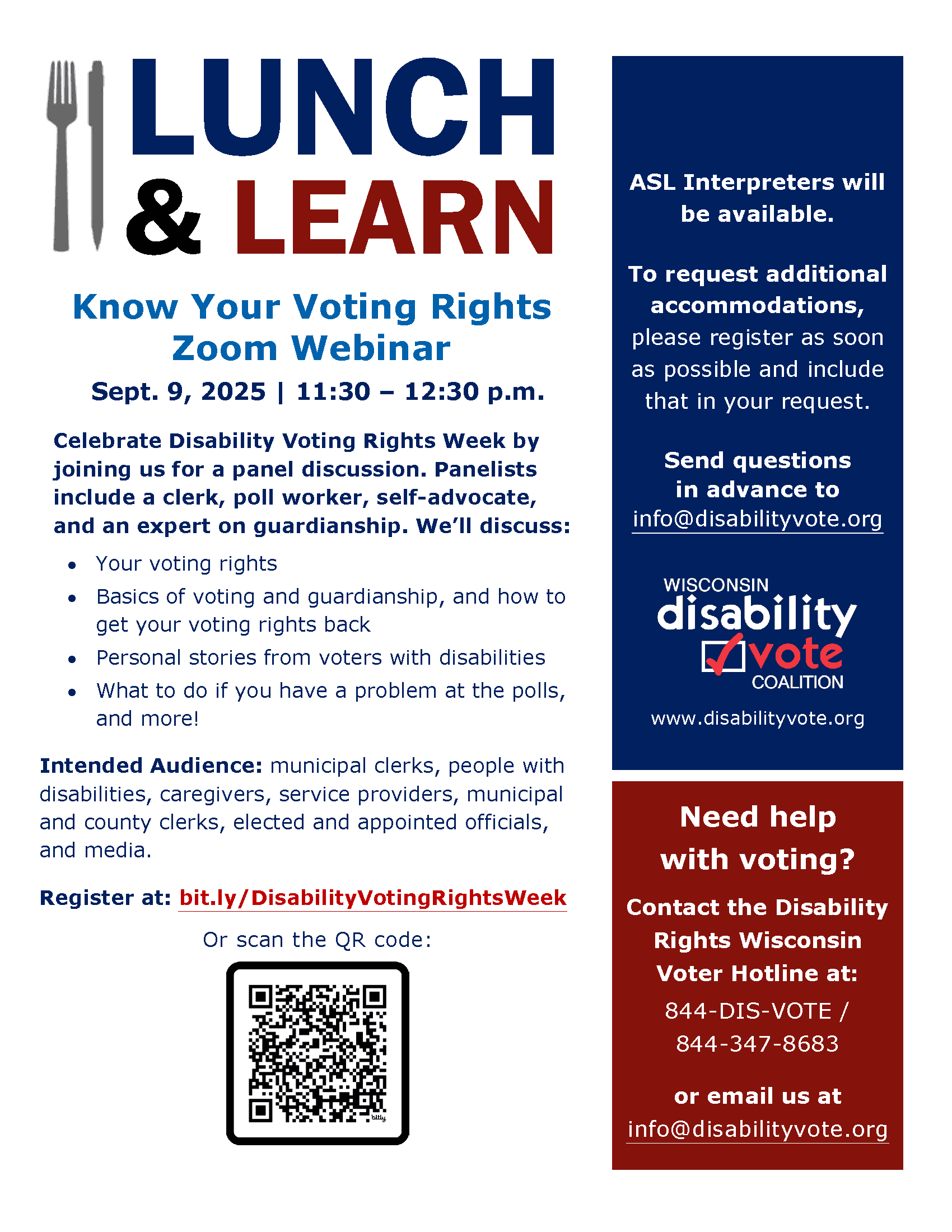 September 8 – 12 is National Disability Voting Rights Week