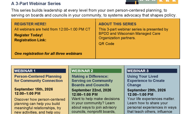 Community Connection: A Path to Community Leadership Webinar Series