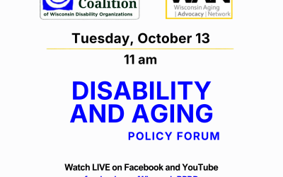 Disability and Aging Policy Forum: Tuesday Oct 13 at 11am